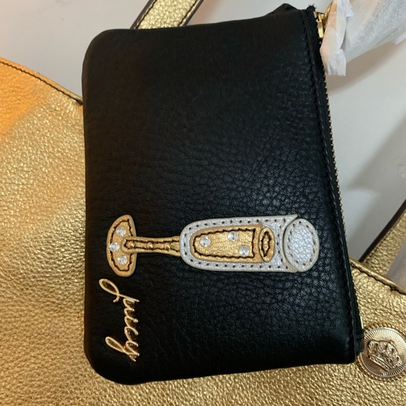 Juicy Couture Gold Cowhide Tote w/ Reversible Python Print - Picture 6 of 11